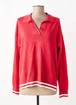 Pull coupe droite manches longues rouge JENSEN femme