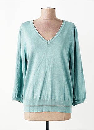 Pull coupe droite manches longues bleu JENSEN femme