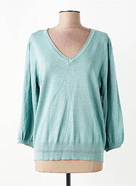 Pull col v manches longues bleu JENSEN femme