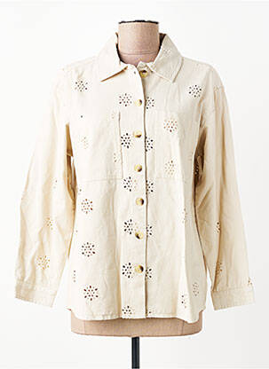Chemisier coupe cintrée manches longues beige JENSEN femme