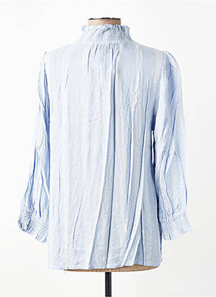 Blouse tissage popeline manches longues bleu JENSEN femme