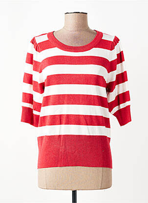 Pull coupe cintrée manches courtes rouge JENSEN femme