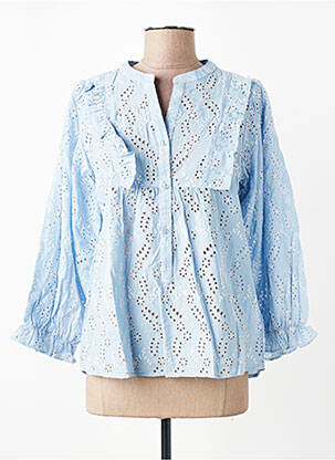 Blouse col rond manches longues bleu JENSEN femme