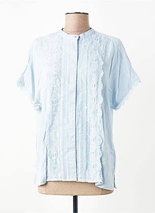 Chemisier manches courtes manches courtes bleu JENSEN femme