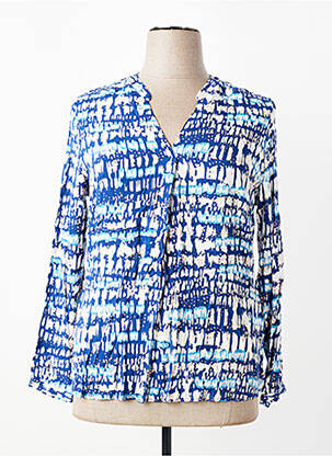 Top imprimé fantaisie manches longues bleu CISO femme