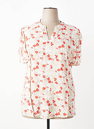 T-shirt imprimé fantaisie manches courtes blanc CISO femme