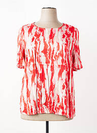 T-shirt imprimé fantaisie manches courtes rouge CISO femme