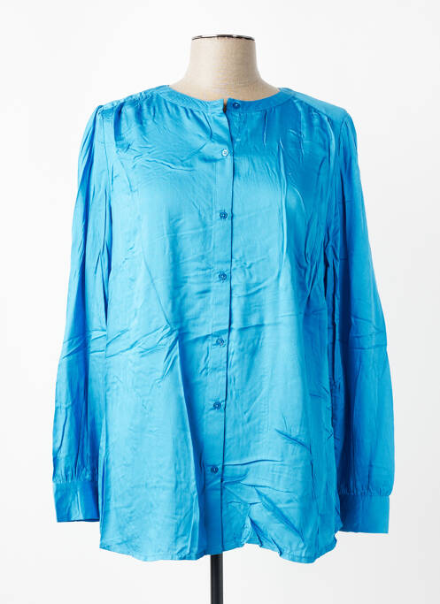 Chemisier coupe droite manches longues bleu CISO femme