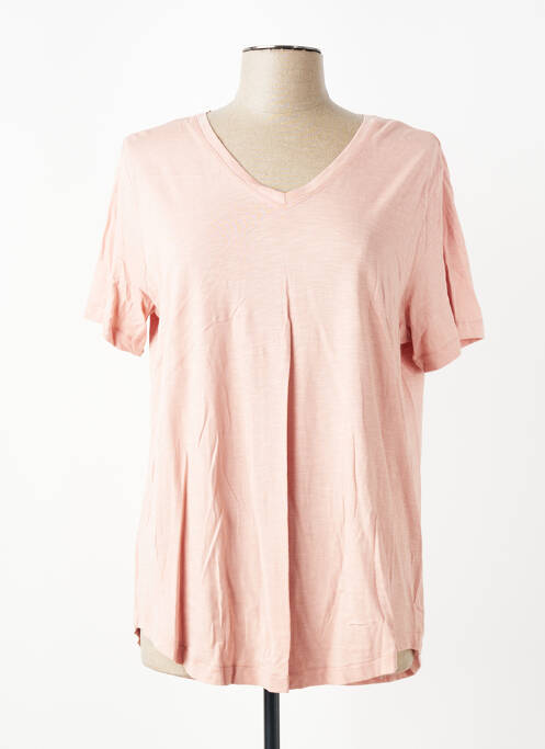 T-shirt coupe droite manches courtes rose CISO femme