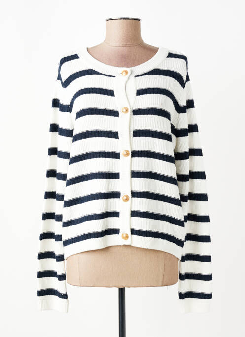 Gilet manches longues fermeture boutonnée sur le devant blanc JENSEN femme