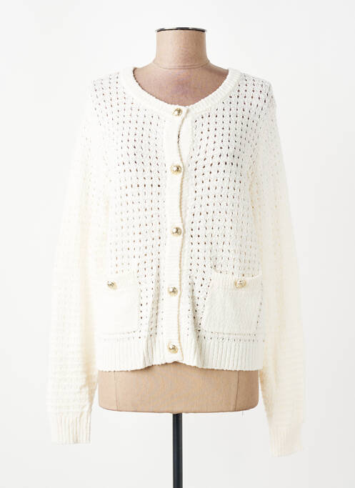 Gilet manches longues fermeture boutonnée sur le devant blanc JENSEN femme