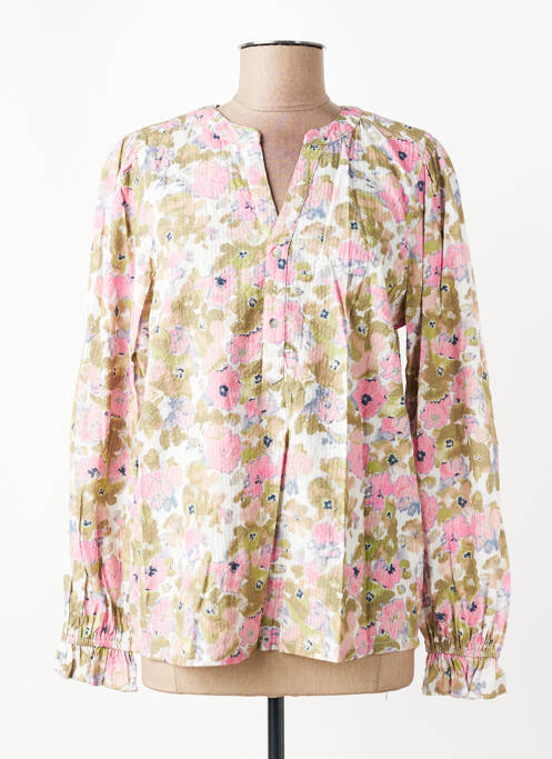 Blouse imprimé fantaisie manches longues vert JENSEN femme