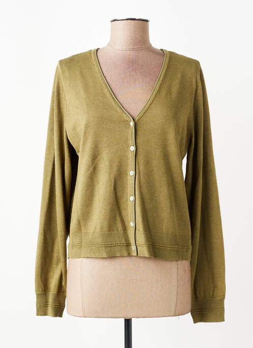 Gilet manches longues coupe cintrée vert JENSEN femme