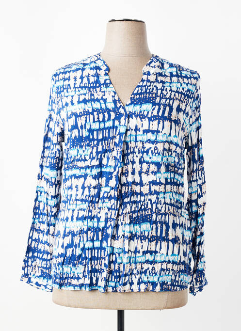 Top imprimé fantaisie manches longues bleu CISO femme