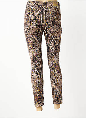 Pantalon 7/8 stretch taille normale marron PLACE DU JOUR femme