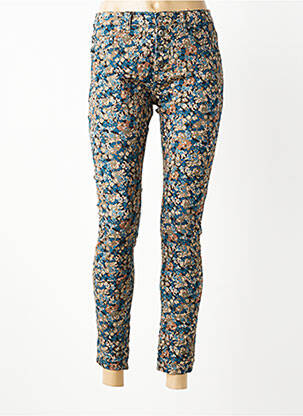 Pantalon 7/8 stretch taille normale bleu PLACE DU JOUR femme