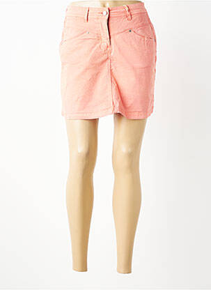 Jupe short fermeture zippée sous rabat boutonné orange DONA LISA femme