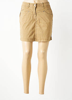 Jupe short fermeture zippée sous rabat boutonné marron DONA LISA femme