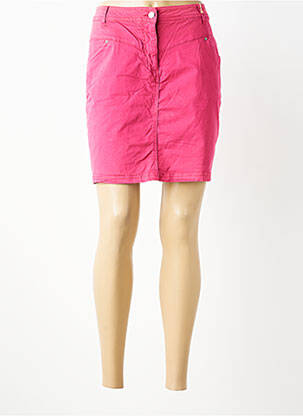 Jupe short fermeture zippée sous rabat boutonné rose fonce DONA LISA femme