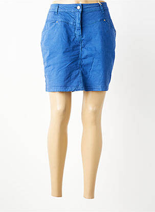 Jupe short fermeture zippée sous rabat boutonné bleu DONA LISA femme