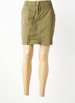Jupe short fermeture zippée sous rabat boutonné vert fonce DONA LISA femme