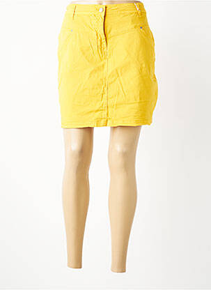 Jupe short fermeture zippée sous rabat boutonné jaune DONA LISA femme