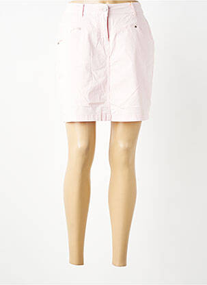 Jupe short fermeture zippée sous rabat boutonné rose clair DONA LISA femme