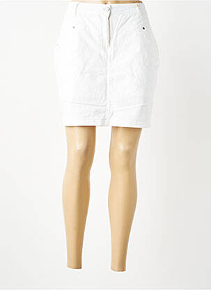 Jupe short fermeture zippée sous rabat boutonné blanc DONA LISA femme
