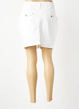 Jupe short fermeture zippée sous rabat boutonné blanc DONA LISA femme