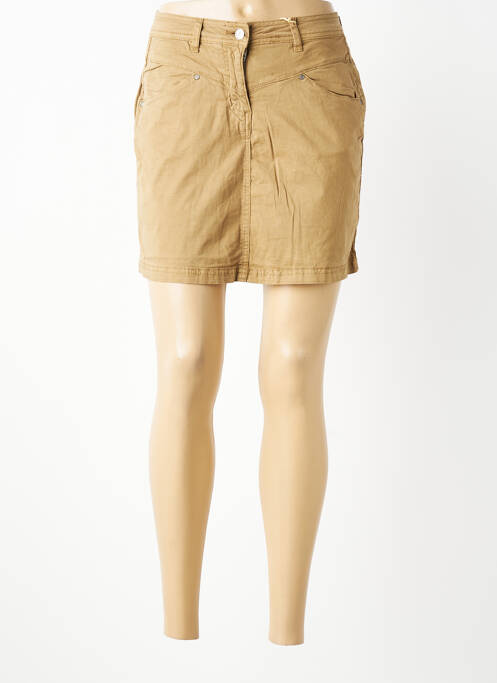Jupe short fermeture zippée sous rabat boutonné marron DONA LISA femme