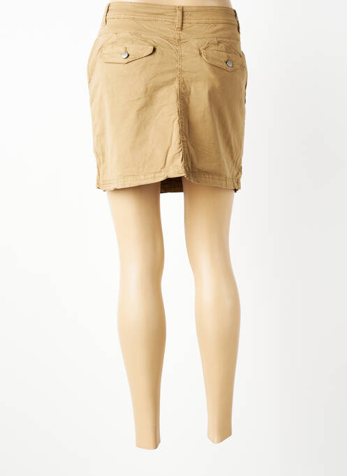 Jupe short fermeture zippée sous rabat boutonné marron DONA LISA femme