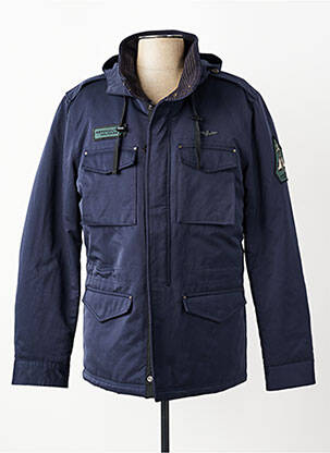 Parka manches longues a capuche bleu AERONAUTICA homme