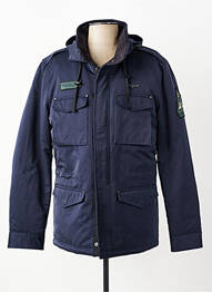 Parka poignets pressionnés a capuche bleu AERONAUTICA homme