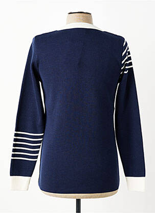 Pull stretch manches longues bleu MAISON FT homme