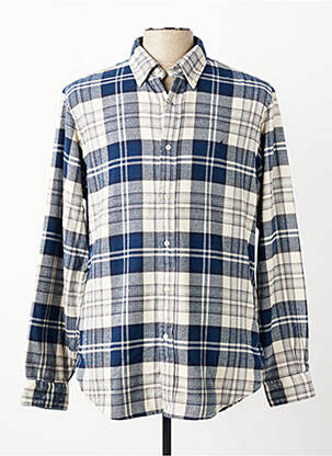 Chemise manches longues poignets boutonnés bleu RALPH LAUREN homme