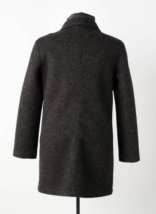 Manteau long tissage chiné sans capuche noir MASON'S homme
