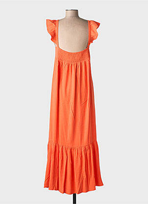 Robe longue coupe évasée sans manche orange ORFEO femme