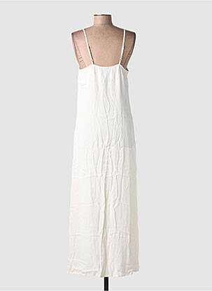 Robe longue coupe fluide fines bretelles beige PIECES femme