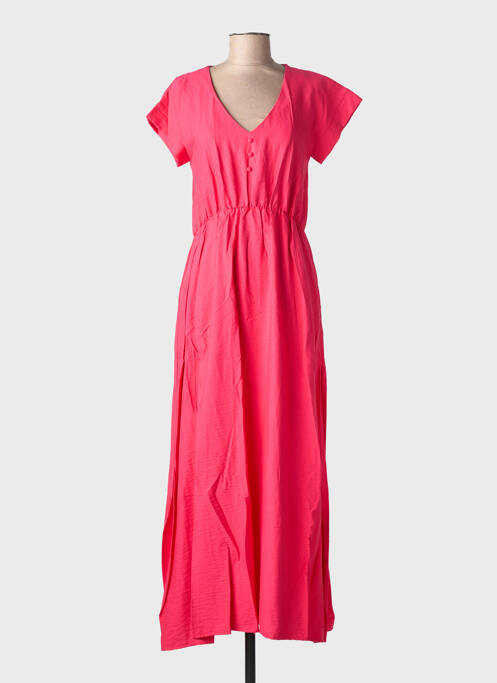 Robe longue manches courtes manches courtes rose C'EST BEAU LA VIE femme
