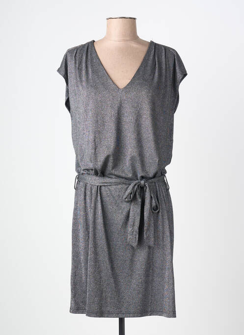 Robe courte manches courtes manches courtes argent DEELUXE femme