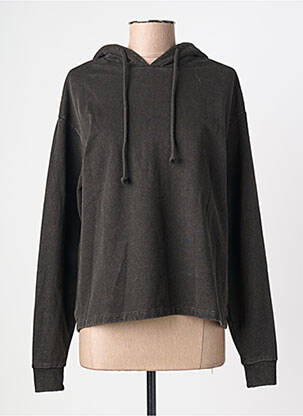 Sweat-shirt à capuche stretch manches longues noir PIECES femme