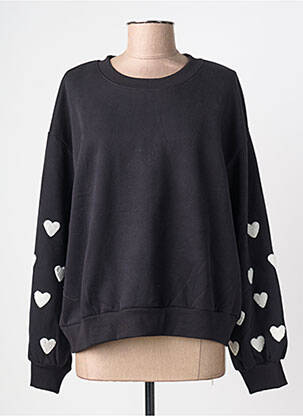Sweat-shirt broderie manches longues noir DEELUXE femme