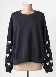Sweat-shirt broderie manches longues noir DEELUXE femme