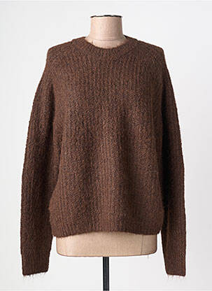 Pull stretch manches longues marron PIECES femme