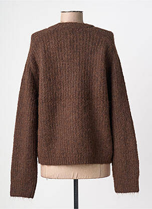 Pull stretch manches longues marron PIECES femme