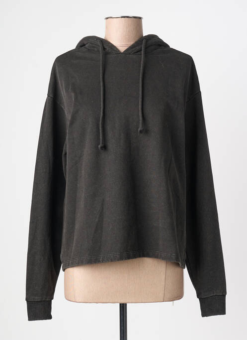 Sweat-shirt à capuche stretch manches longues noir PIECES femme