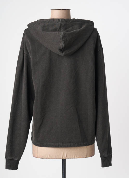 Sweat-shirt à capuche stretch manches longues noir PIECES femme