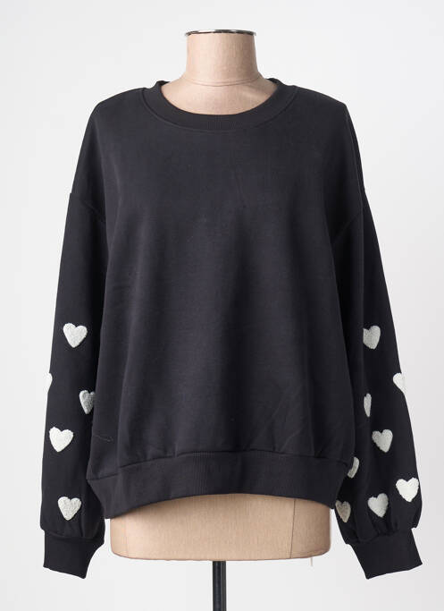 Sweat-shirt stretch manches longues noir DEELUXE femme
