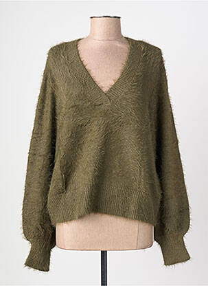 Pull col v manches longues vert VERO MODA femme