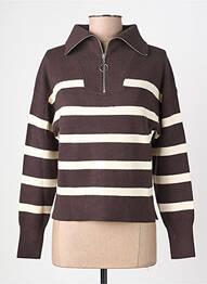 Pull stretch manches longues marron VERO MODA femme